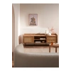 Rattan accent TV stand and multimedia storage unit