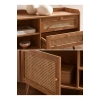 Rattan accent TV stand and multimedia storage unit