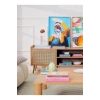 Rattan accent TV stand and multimedia storage unit