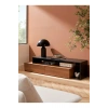 Walnut and black TV unit