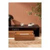 Walnut and black TV unit