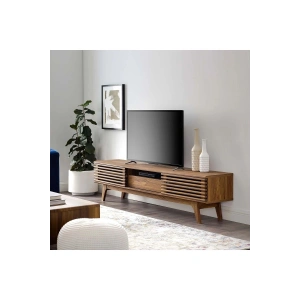 Çam masif ahşap ızgara kapaklı tek çekmeceli tv ünitesi