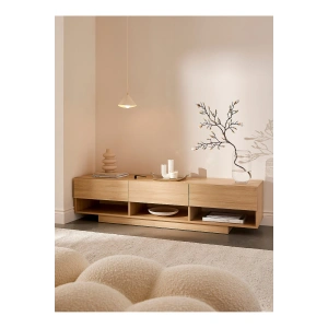 Pine Three-drawer TV unit