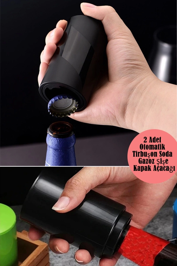 2li Otomatik Basmalı Şişe Kapak Açacağı Multi Fonksiyonel Hızlı Meşrubat Soda Kapağı Açma Aparatı