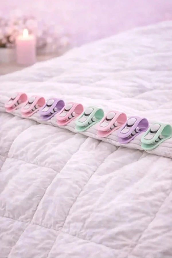 Yorgan Nevresim Sabitleme Çarşaf Perde Tül Sabitleyici Tutucu Organizer Klips Tutucu Aparat 10 Adet
