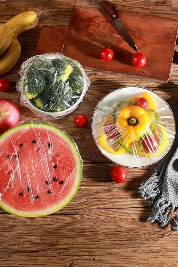 Şeffaf Bone Pratik Tazeliği Koruyan Tencere Tabak Bonesi Gıda Koruma Saklama Kapak Bonesi | 100 Adet