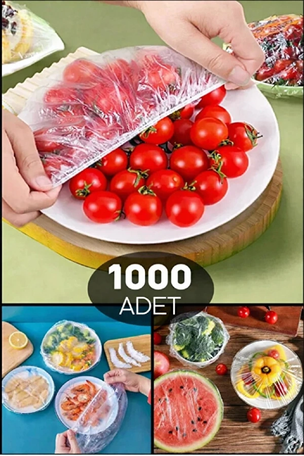 Şeffaf Bone Pratik Tazeliği Koruyan Tencere Tabak Bonesi Gıda Koruma Saklama Kapak Bonesi 1000 Adet