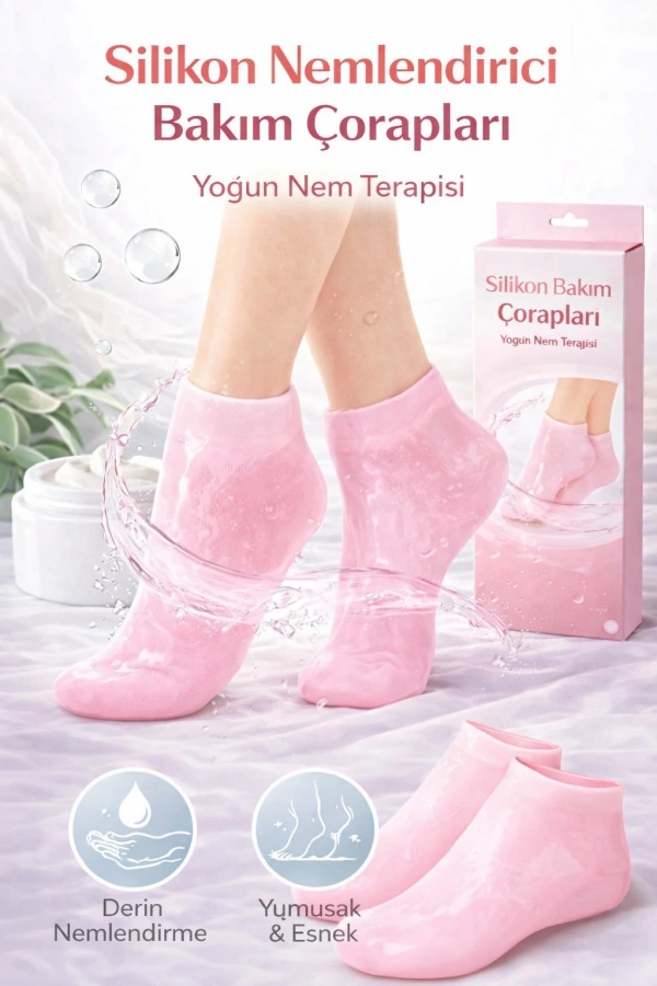 Silikon Ayak Bakım Çorabı Nemlendirici Jel Çatlak Önleyici Yumuşak Yıkanabilir Bakım Çorap | SEBS