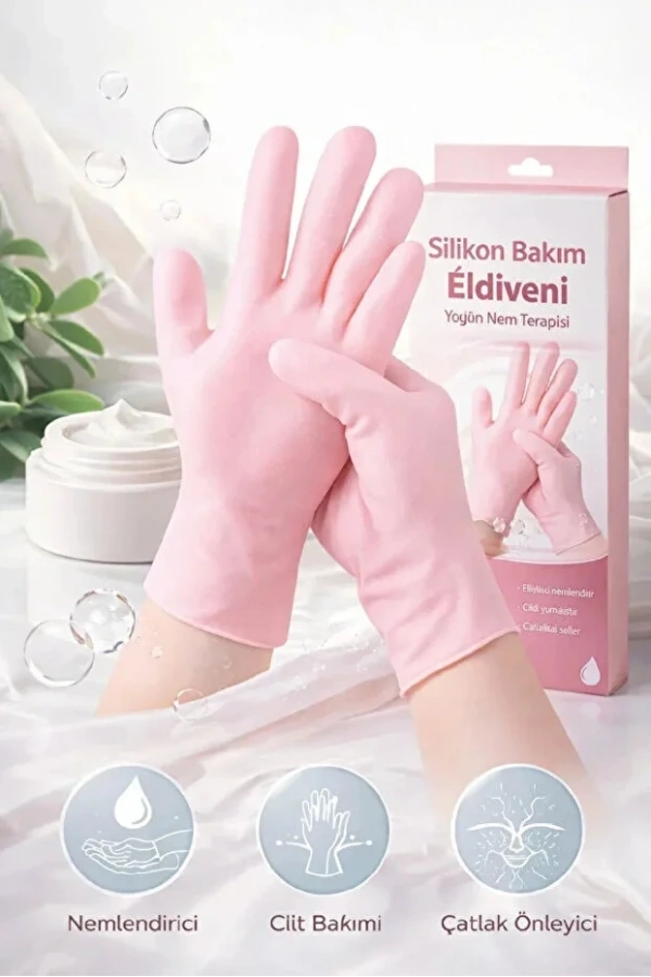 Silikon Bakım Eldiveni Nemlendirici Ve Çatlama Önleyici Jel El Peelingi Ölü Deri Atıcı Bakım Eldiven