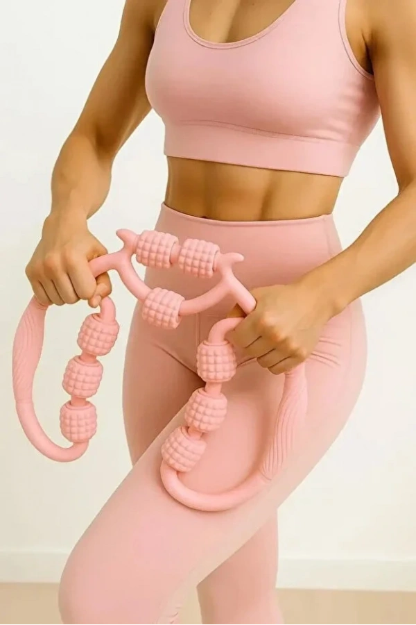 9 Tekerlekli Kas Gevşetici Masaj Aleti Lenf Drenaj Rulosu Gevşetici Ayarlanabilir Bacak Kol Selülit