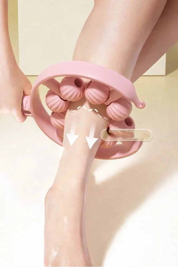 8 Tekerlekli El Tipi Masaj Aleti Kas Gevşetici Lenf Drenaj Rulosu Ayarlanabilir Kol Bacak Bakım