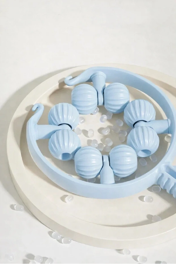 8 Tekerlekli El Tipi Masaj Aleti Kas Gevşetici Lenf Drenaj Rulosu Ayarlanabilir Kol Bacak Bakım