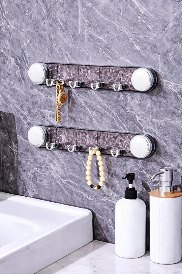 Güçlü Vantuzlu Şeffaf Askılık Banyo Mutfak Duvar Askılığı Paslanmaz Askı | Delmeden Tak Çıkar
