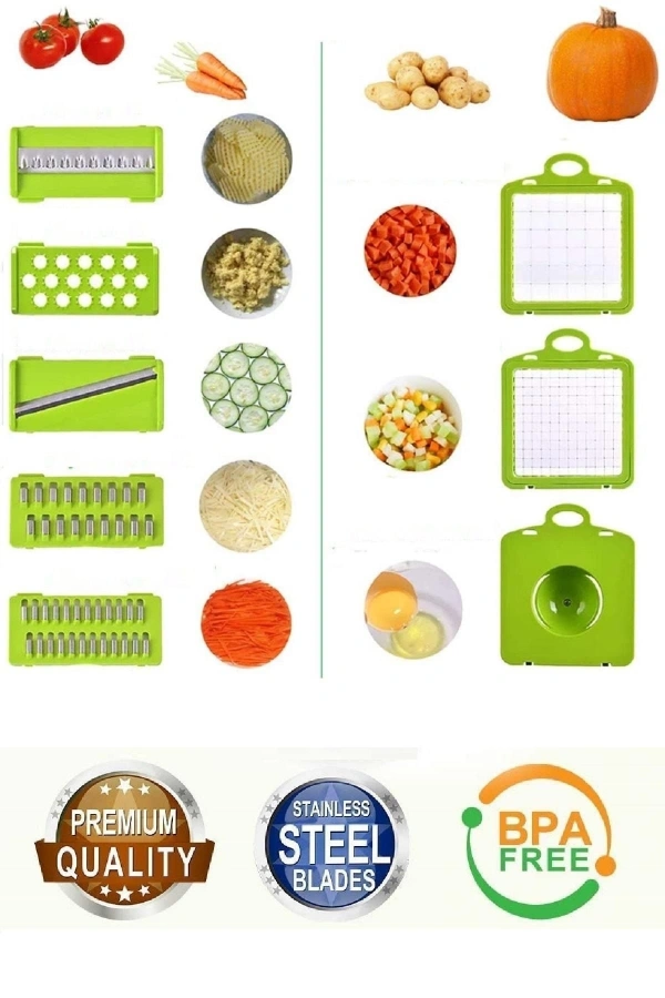 Chopper Küp Rende 13 Parça Hazneli Sebze Doğrayıcı Dicer Dilimleyici Mutfak Seti