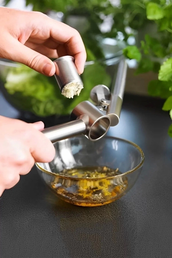 Paslanmaz Çelik Sarımsak Ezici Press Hazneli Sarımsak Ezme Aparatı