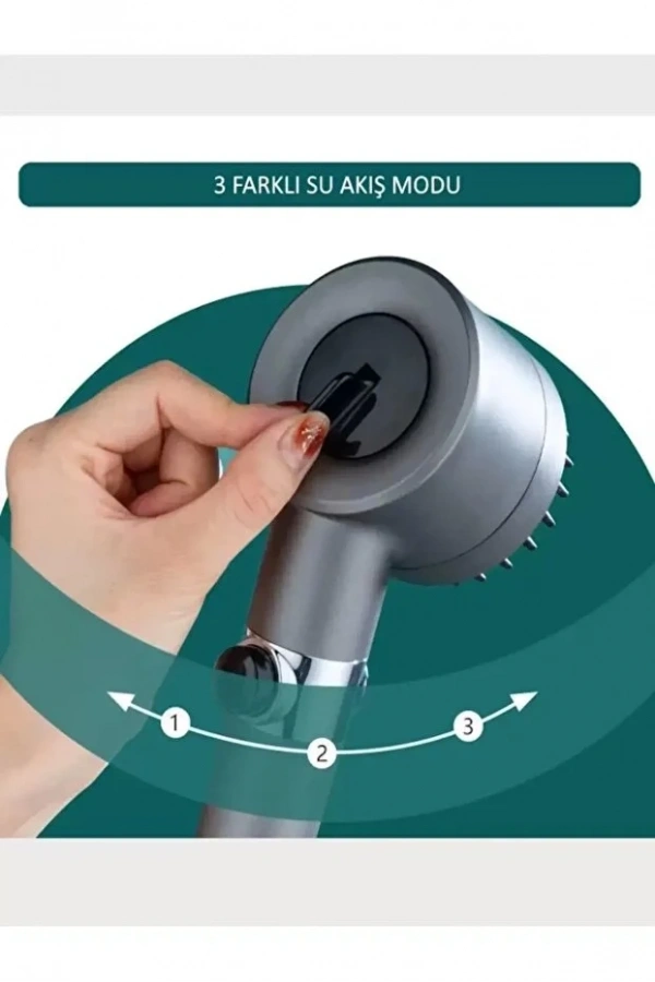 Turbo Fan Pervaneli 5 Fonksiyonlu Duş Başlığı | Su Tasarruflu El Tipi Yüksek Basınçlı Duş Başlığı