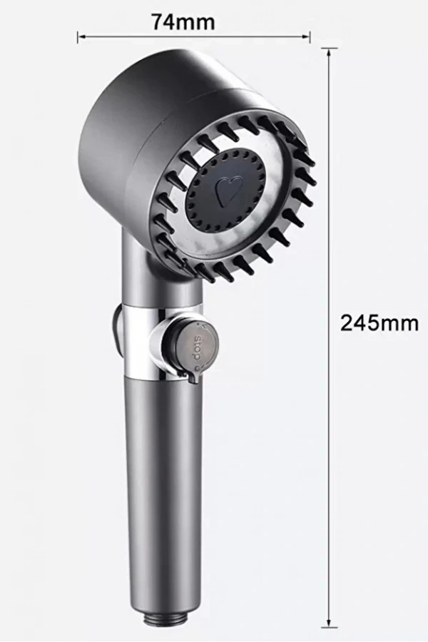 Turbo Fan Pervaneli 5 Fonksiyonlu Duş Başlığı | Su Tasarruflu El Tipi Yüksek Basınçlı Duş Başlığı