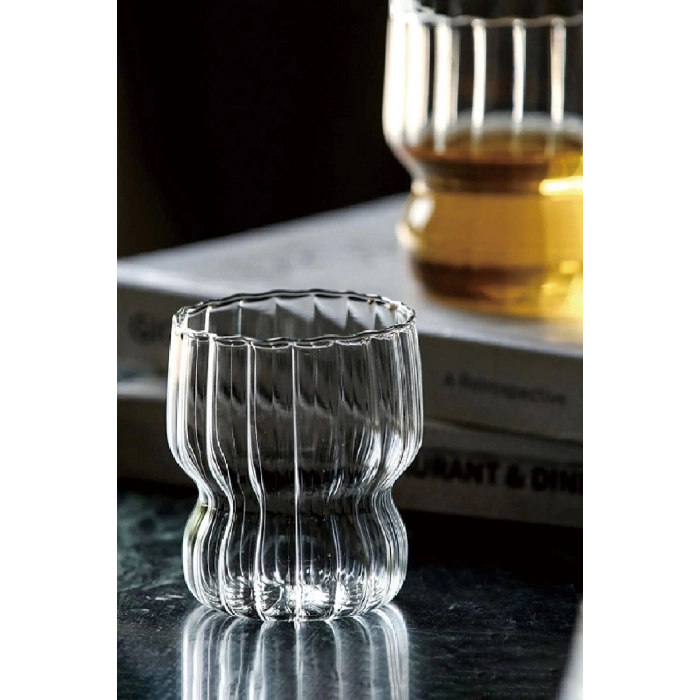 2 Adet Isıya Dayanıklı Borosilikat Katlı Burgu Şeklinde Bardak | Kahve Ve Sunum Bardağı