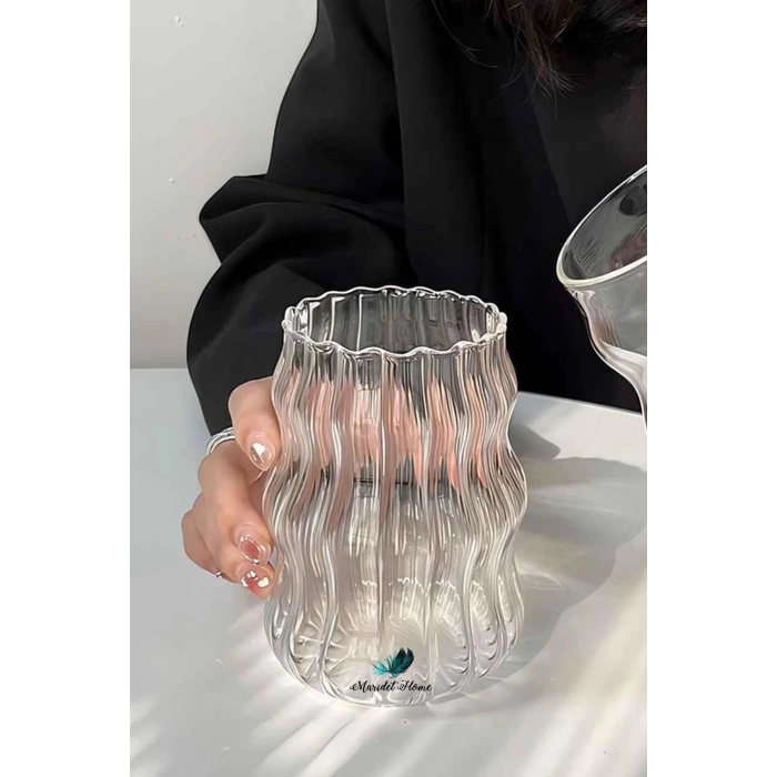 Pipetli Sukabağı Şekli Sunum Bardağı Iskandinav Tarz Burgu Stil Bardak Kahve Sunum Bardağı 2 Adet