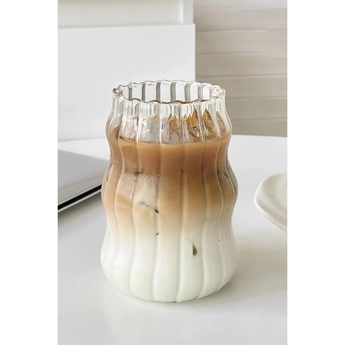 400 ML Isıya Dayanıklı Borosilikat Iskandinav Tarz Burgu Stil Bardak Kahve Ve Sunum Bardağı 2 Adet