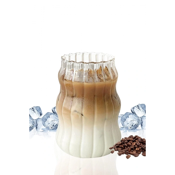 400 ML Isıya Dayanıklı Borosilikat Iskandinav Tarz Burgu Stil Bardak Kahve Ve Sunum Bardağı 2 Adet