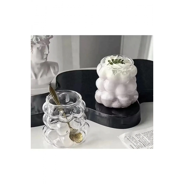 6lı Mini Boncuk Şekilli  Isıya Dayanıklı Üzüm Bardak Kahve Sunum Bardağı 90 ml