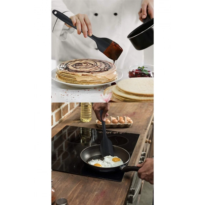 6Lı Mutfak Servis Seti Pasta Slikon Yumurta Fırçası Kaşık Bıçak Spatula Seti