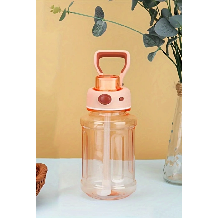 800 ML Motivasyonel Sporcu Su Şişesi Tritan Suluk Su Matarası Pipetli Suluk