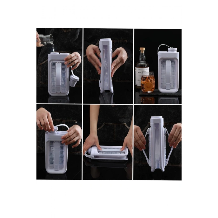 Buz Küpü Kalıbı İçecek Şişesi Buzlu Su Sürahisi Dondurulmuş Buz Küpü Kalıbı