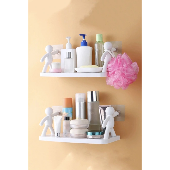 Çok Amaçlı Baharatlık Makyaj Banyo Ve Mutfak İçin Kendinden Yapışkanlı Rambo Raf - 2 ADET