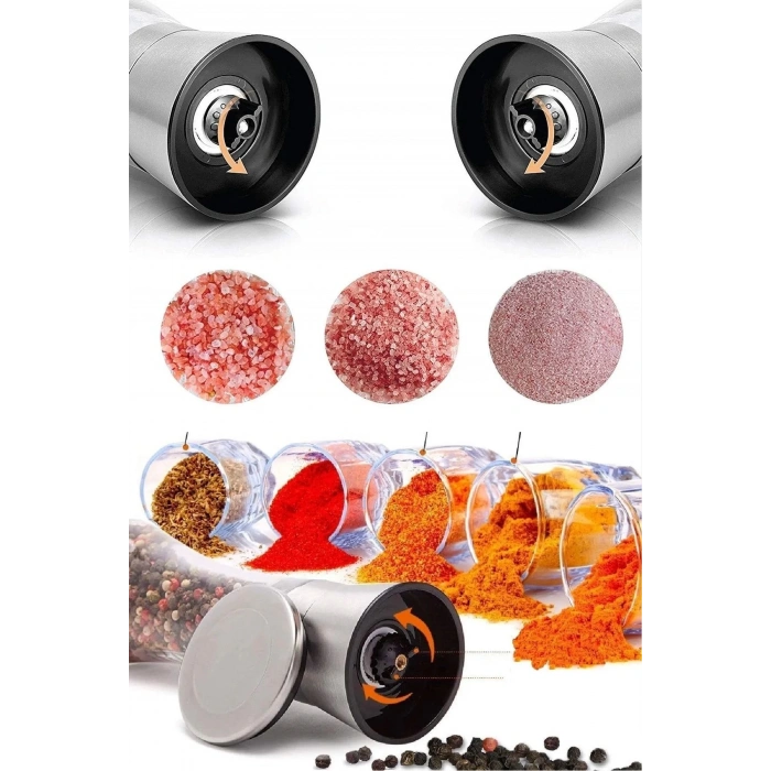 Karabiber Tuzluk Değirmeni Seramik Bıçaklı Öğütücü Büyük Boy Baharat Öğütü