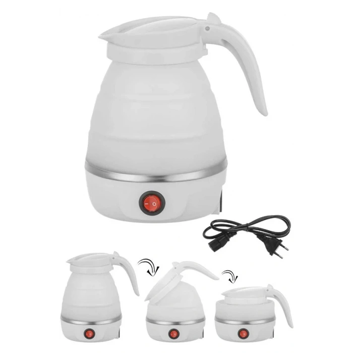 Mini Silikon Katlanabilir Kettle Kolay Kullanım Su Isıtıcı Taşınabilir Seyahat Piknik Demlik 600ml