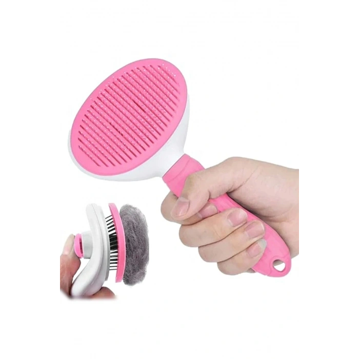 Otomatik Temizlenen Tuşlu Evcil Hayvan Fırçası Kedi Köpek Tüy Toplayıcı Tarak