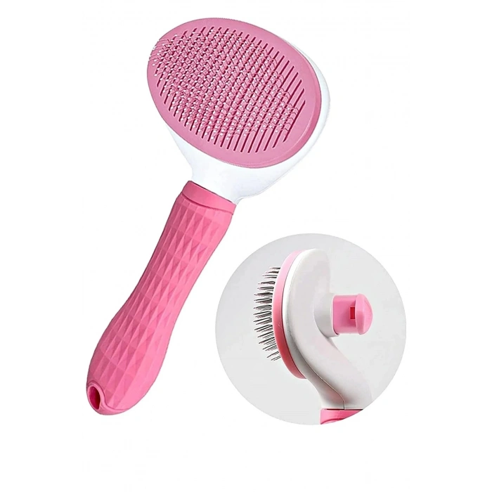 Otomatik Temizlenen Tuşlu Evcil Hayvan Fırçası Kedi Köpek Tüy Toplayıcı Tarak