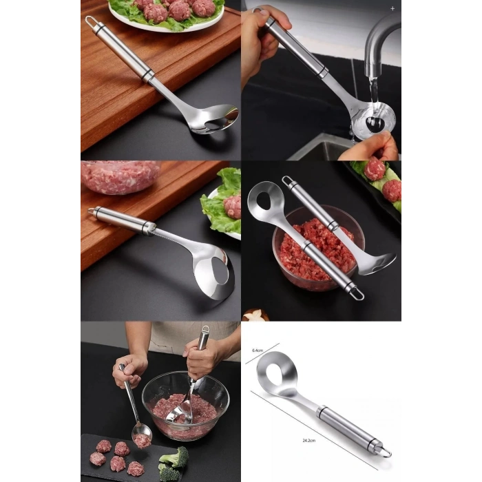 Pratik Paslanmaz Çelik Köfte Ve Lokma Kaşığı Lokma Dökme Hamur Kaşığı Köfte Şekillendirici Kaşık