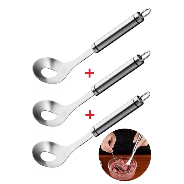 Pratik Paslanmaz Çelik Köfte Ve Lokma Kaşığı Lokma Dökme Hamur Kaşığı Köfte Şekillendirici Kaşık