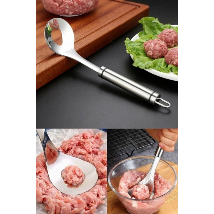Pratik Paslanmaz Çelik Köfte Ve Lokma Kaşığı Lokma Dökme Hamur Kaşığı Köfte Şekillendirici Kaşık