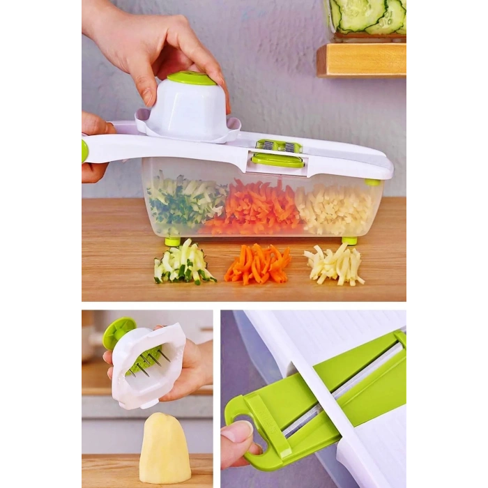 Rende Pratik Dilimleyici 13 Parça Hazneli Rendeleme Seti