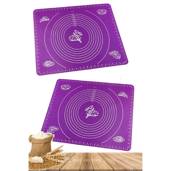 Silikon Hamur Açma Matı Ölçülü Isıya Dayanıklı Hamur Yoğurma Matı - MOR