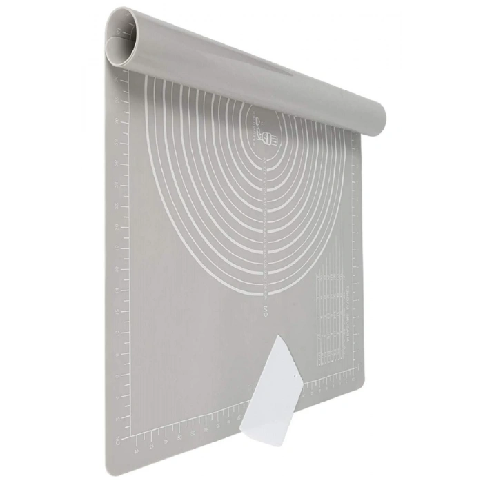 Silikon Hamur Açma Matı Ölçülü Isıya Dayanıklı Hamur Yoğurma Matı - GRİ