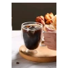 2Li Çift Cidarlı Bardak  Isıya Dayanıklı Borosilikat Espresso Sunum Bardağı Kulplu Kahve Kupa -350ml
