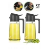 2li Çift Fonksiyonlu Cam Yağdanlık  Zeytinyağı Sıvıyağ Şişesi Airfryer Sprey Yağlık Sirkelik 450ml