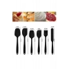 6 Parça Silikon Spatula Seti Pasta Yumurta Fırçası Kaşık Bıçak Spatula Yemek Hazırlık Seti