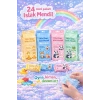 Sevimli Figürlü Mini Islak Cep Mendili Panda Zebra Fil Zürafa Renkli Tasarım Cep Mendili 24 Adet