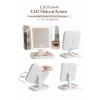 Katlanır Kapaklı LED Işıklı USB Şarjlı Taşınabilir Makyaj Aynası | 1-2-3 X Büyütmeli Masa Aynası