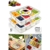 8 Bölmeli Kilit Kapaklı Taşınabilir Saklama Kabı Kahvaltılık Organizer Gıda Kutusu Piknik Seti | 2 Adet