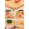 Bambu Kesme Tahtası Lüx Büyük Boy Çelik Saplı Peynir Servis Sunum Tepsi Et Sebze Doğrama Tahtası