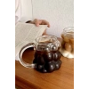 Boncuk Şekilli Bardak Sunum Bardağı Isıya Dayanıklı Borosilikat Retro Cam Bardak 350 ml