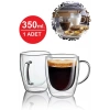 Çift Camlı Çift Cidarlı Cam Kupa 350 Ml Ev Ofis Fincanı Çift Katlı Isı Yalıtıml Kulplu Cam Bardak El Yapımı