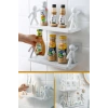 Kendinden Yapışkanlı Craft Banyo Rafı Baharatlık Mutfak Organizer Duvara Monte Raf Düzenleyici 6 Adet